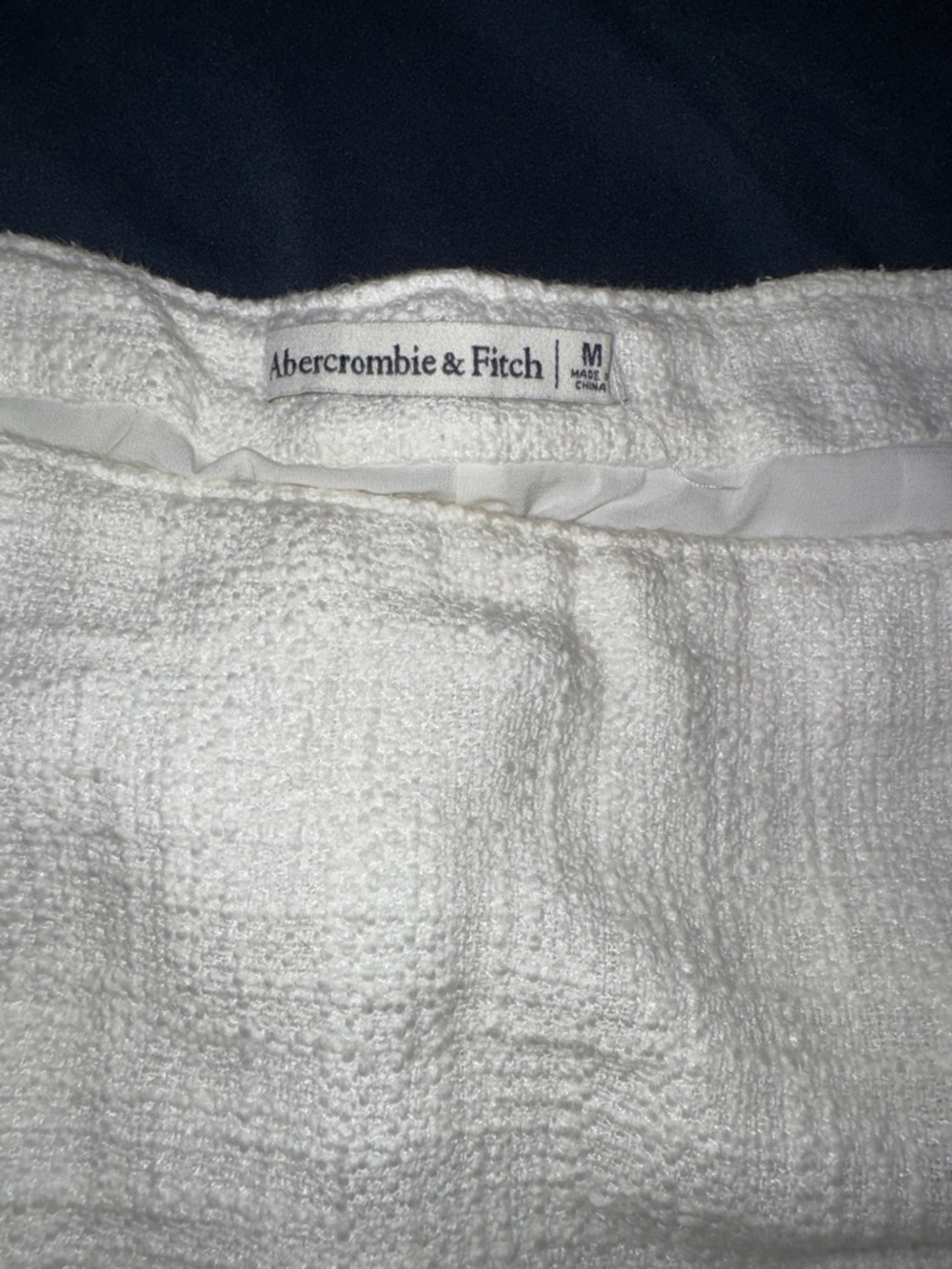 Abercrombie & Fitch Cream Textured Wrap Skort